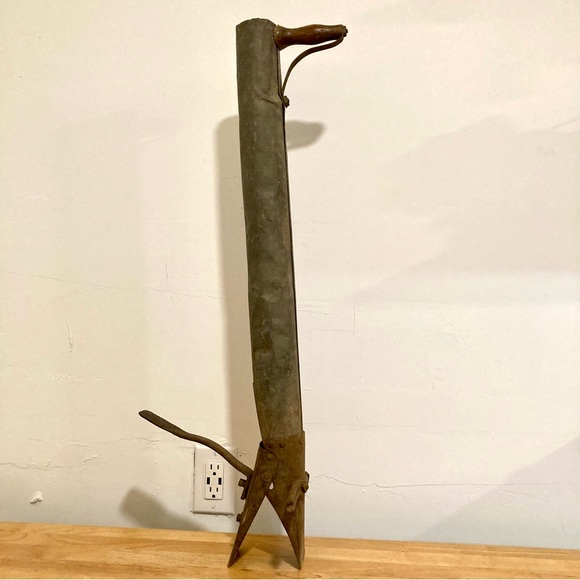 Vintage Other - Antique Cultivator Garden Tool Seed Planter 33” Long Wood Handle